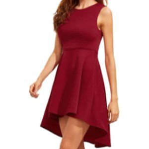 ROMWE 💌Free Shipping Women's Fit and Flare Sleevless Dress High Low Dress